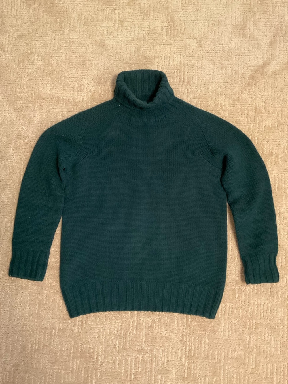 💚 Filson Men 100% Lambswool Turtleneck Sweater Emerald Green Made in Scotland L